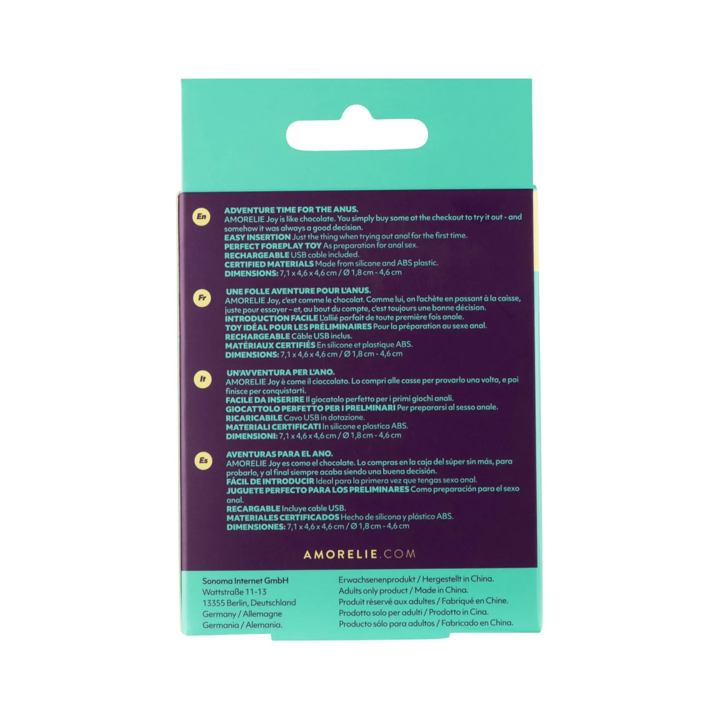 AMORELIE Joy - Plug Anal Vibrant "Fly" - Bleu