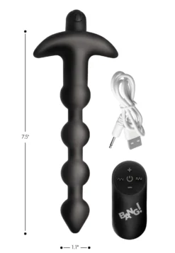 BANG! - 28X Boules Anales Vibrantes en Silicone avec Télécommande - Noir