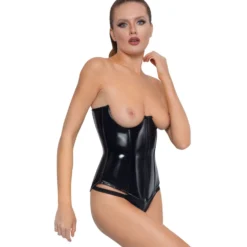 Black Level - Corset Vinyle Bonnets Ouverts - Noir