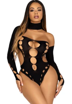 Body asymétrique avec dos ouvert - Noir