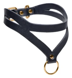 Bondage Baddie - Collier avec anneau - Noir/Doré