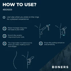 Boners Anneau pénien et séparateur de testicules - Gris