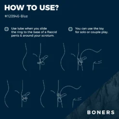 Boners - Anneau Vibrant pour Couples - Bleu