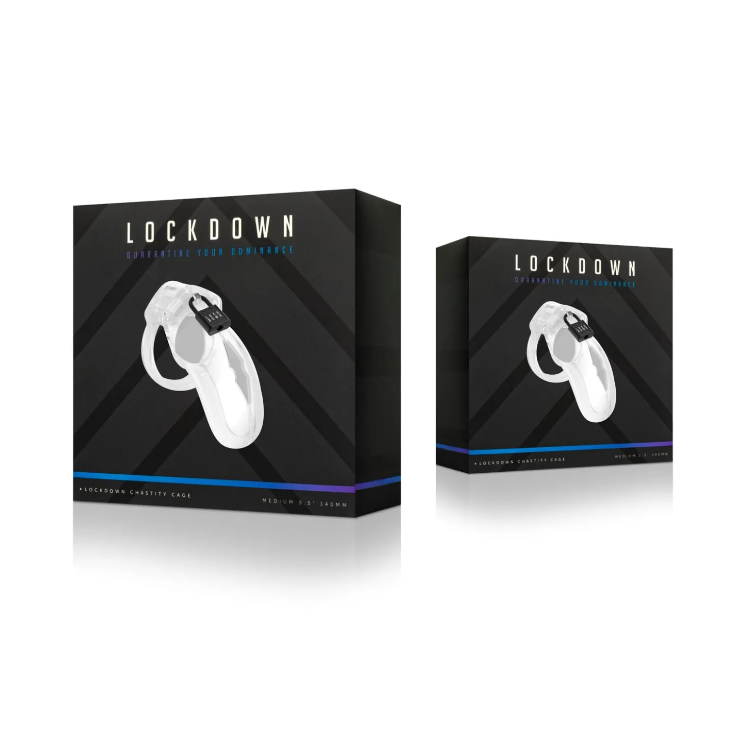 Cage de chasteté Lockdown Transparent - Moyen