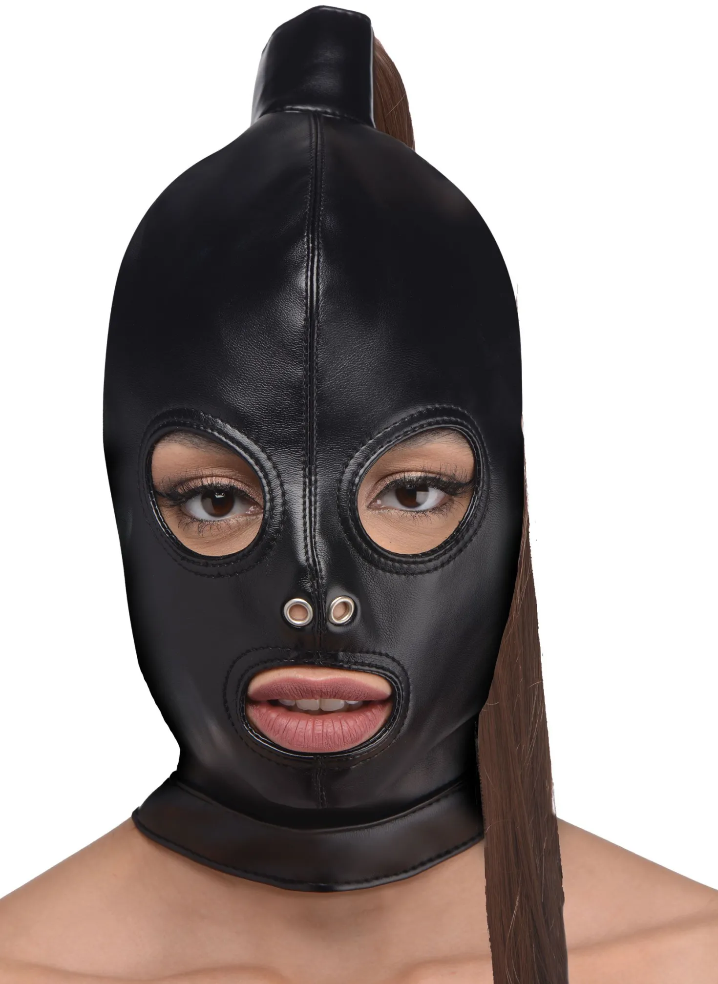Cagoule de bondage avec queue de cheval