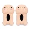 Chaussons en forme de pénis avec un visage souriant - Beige