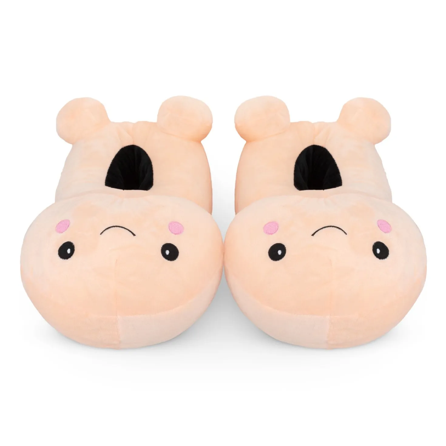 Chaussons en forme de pénis avec un visage souriant - Beige