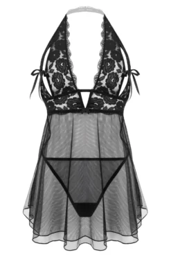 Christine - Babydoll Bonnets Ouverts Nataly - Noir
