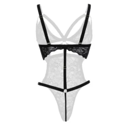 Christine - Body exclusif à l’entrejambe ouvert Giselle - Noir