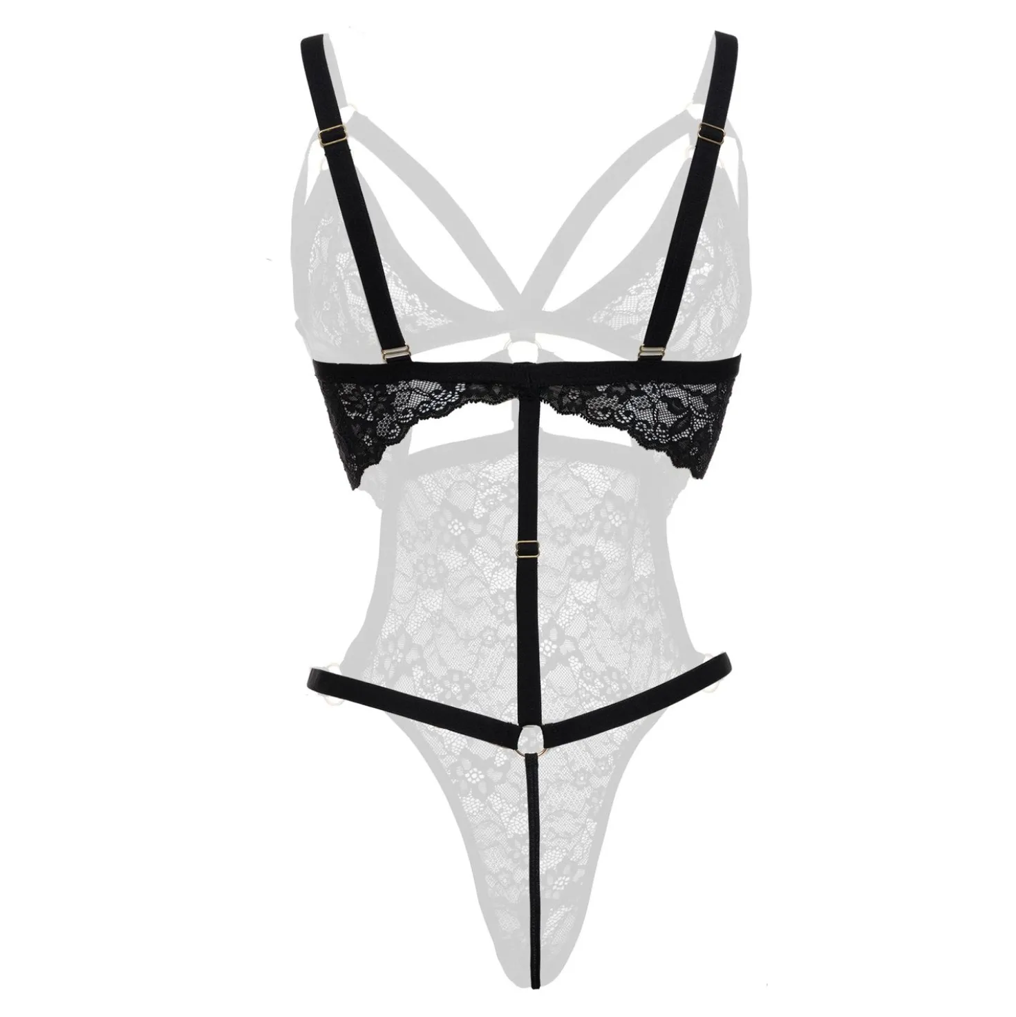 Christine - Body exclusif à l’entrejambe ouvert Giselle - Noir