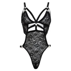 Christine - Body exclusif à l’entrejambe ouvert Giselle - Noir