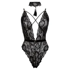 Christine - Body exclusif à l’entrejambe ouvert Aliah - Noir