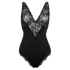 Christine - Body élégant avec dentelle Celeste - Noir