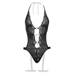 Christine - Body ouvert à l’entrejambe Camisa - Noir
