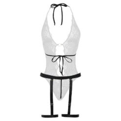 Christine - Body ouvert à l’entrejambe Camisa - Noir