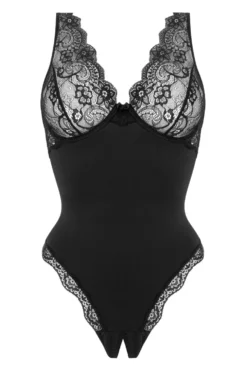 Christine – Body Pandora à entrejambe ouverte – Noir