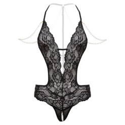 Christine - Body Pointe Ouvert avec Perles Mea - Noir