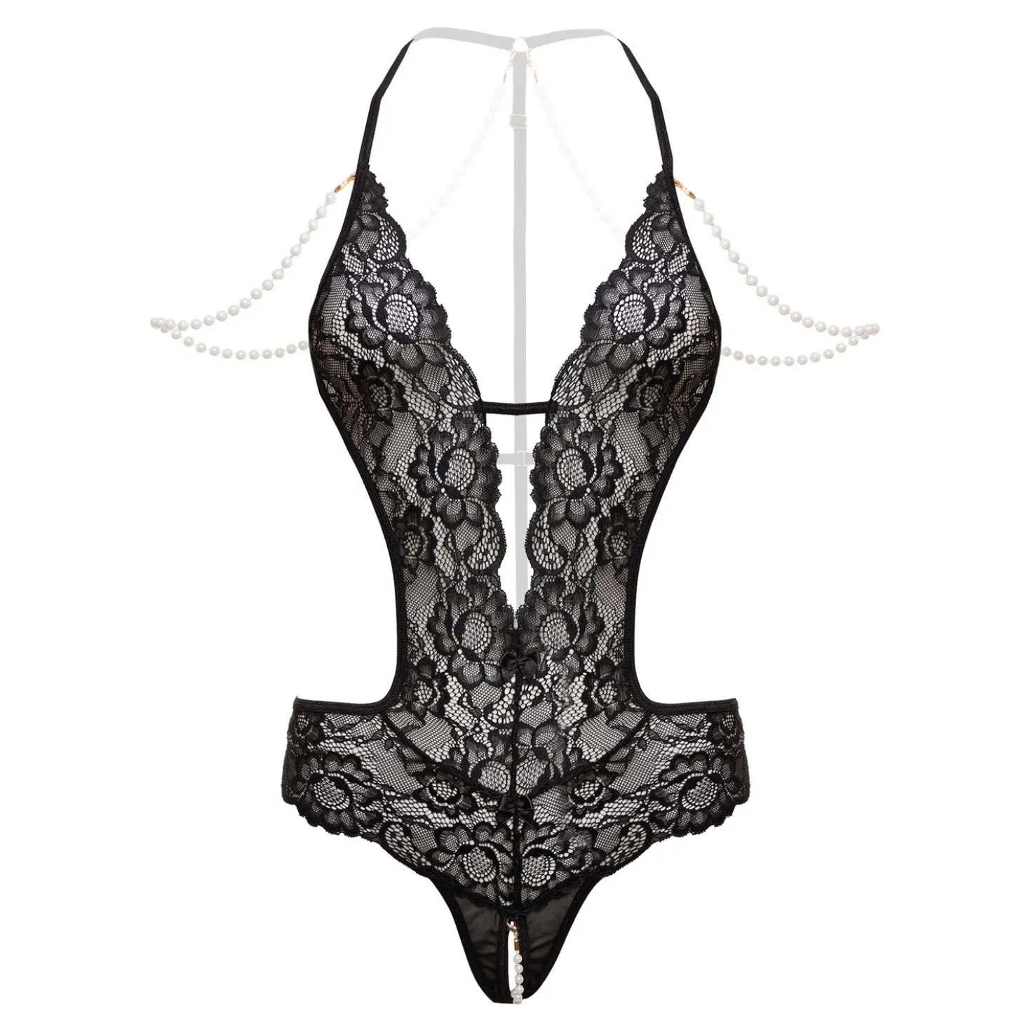 Christine - Body Pointe Ouvert avec Perles Mea - Noir