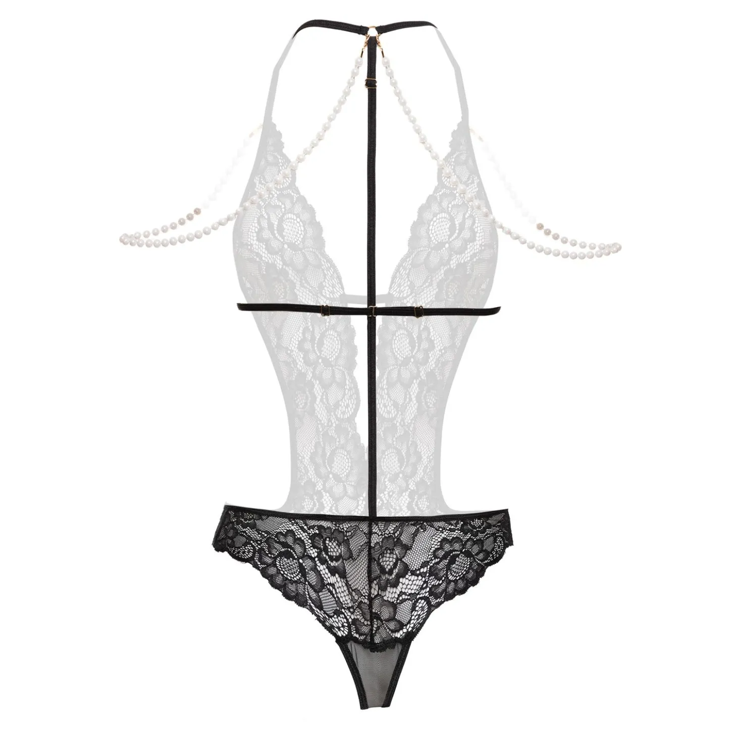 Christine - Body Pointe Ouvert avec Perles Mea - Noir