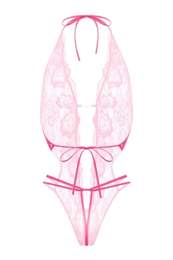 Christine - Body string ouvert à l'entrejambe "Renee" - Rose