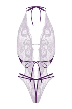 Christine - Body string ouvert à l'entrejambe "Renee" - Violet