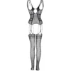 Christine - Catsuit avec design porte-jarretelles - Noir