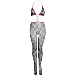 Christine - Catsuit séduisant - Noir/Rouge