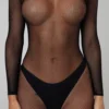Christine - Catsuit Vaera Avec Entrejambe Ouvert - Noir