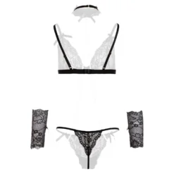 Christine - Ensemble de bondage doux avec perles Mea - Noir