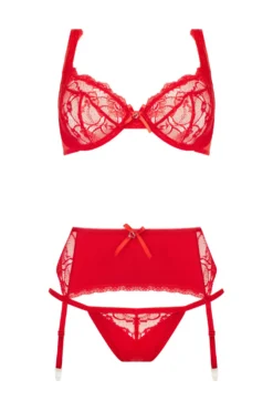 Christine - Ensemble 3 pièces avec soutien-gorge Marzia - Rouge