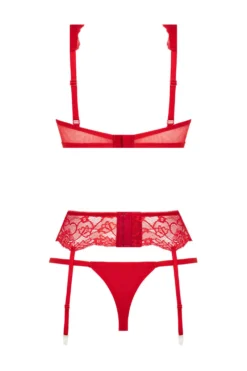 Christine - Ensemble 3 pièces avec soutien-gorge Marzia - Rouge