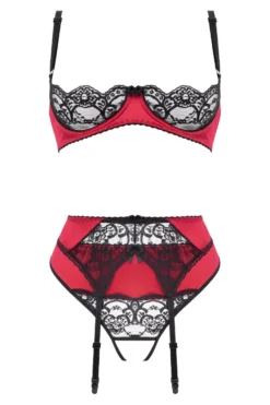 Christine - Ensemble 3 pièces Soutien-gorge Ouvert et Slip Ouvert Gush