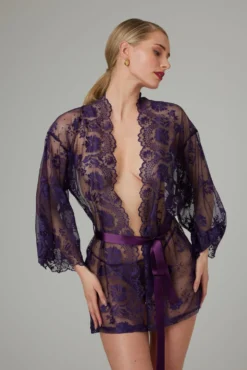 Christine - Kimono en dentelle Graceful - Violet