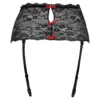 Christine - Porte-jarretelles large en dentelle Marzia - Noir