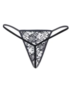 Christine - string en dentelle - Noir
