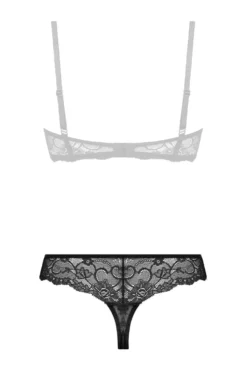 Christine - String en dentelle avec entrejambe ouverte Marzia - Noir