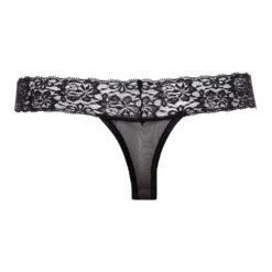 Christine - String perle avec entrejambe ouverte Pia - Noir