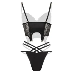 Christine Wetlook Bustierset Monroe - Noir