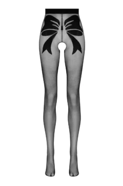 Collants ouverts à l’entrejambe avec une conception à nœud