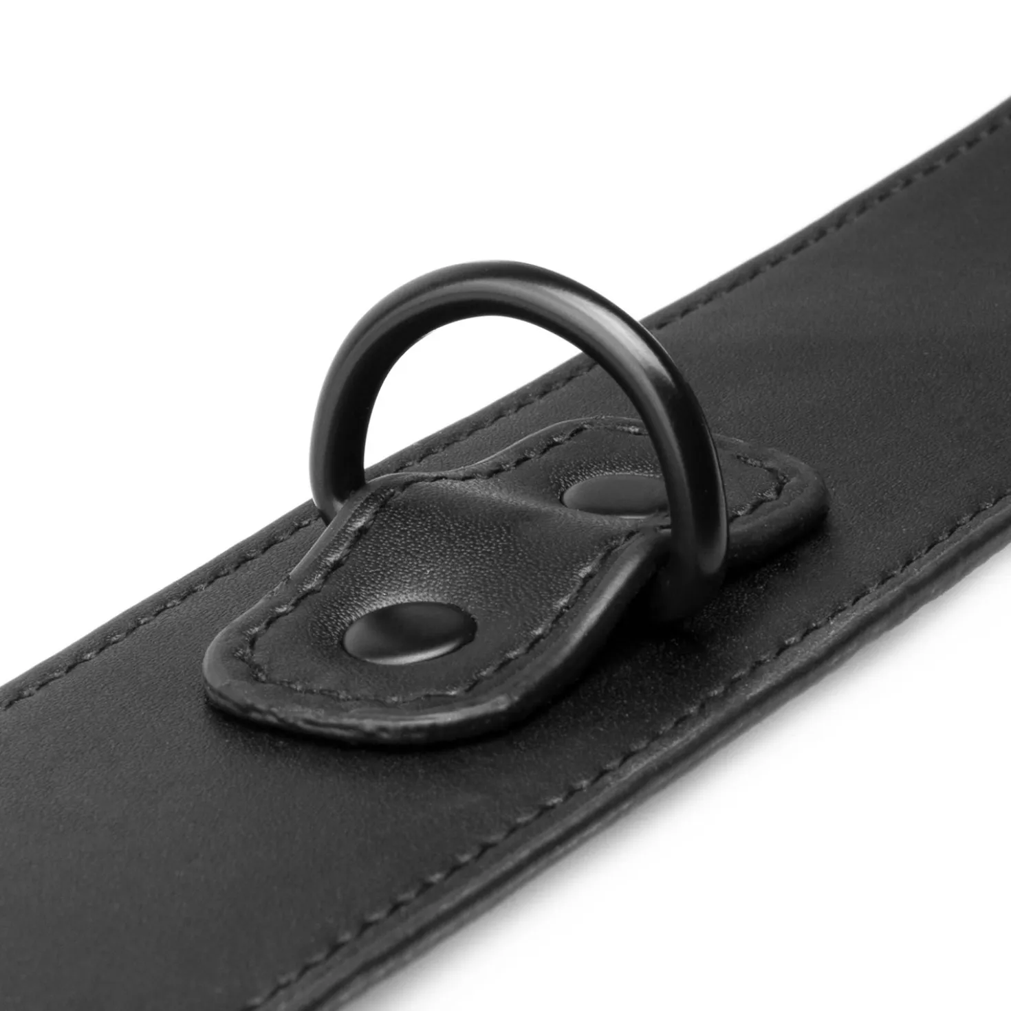 Collier et menottes en similicuir - Noir