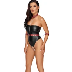Cottelli Bondage - Body avec Détails de Bondage - Noir/Rouge
