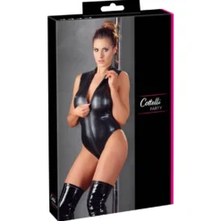 Cottelli Collection - Body wetlook avec longue fermeture éclair
