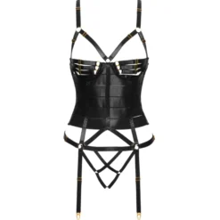 Cottelli Collection - Ensemble Corset Porte-Jarretelles - Noir
