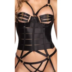 Cottelli Collection - Ensemble Corset Porte-Jarretelles - Noir