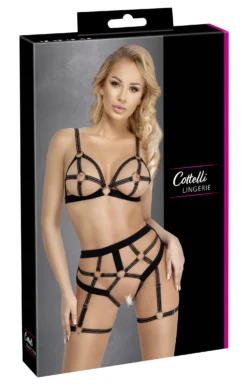 Cottelli LINGERIE – Ensemble Ouvert Soutien-gorge & String – Noir