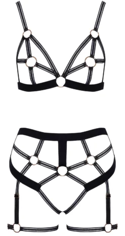 Cottelli LINGERIE – Ensemble Ouvert Soutien-gorge & String – Noir