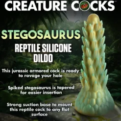 Dildo reptile épineux Stegosaurus - Vert