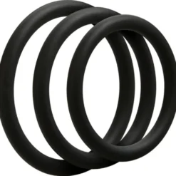 Doc Johnson - OptiMALE Set de 3 Anneaux Pénien Fins - Noir