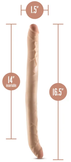 Dr. Skin – Plus Double Dildo Flexible 35,5 cm – Beige