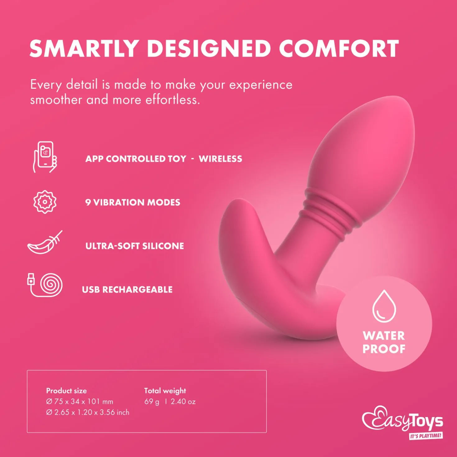 EasyConnect - Plug anal vibrant Axel contrôlé par application